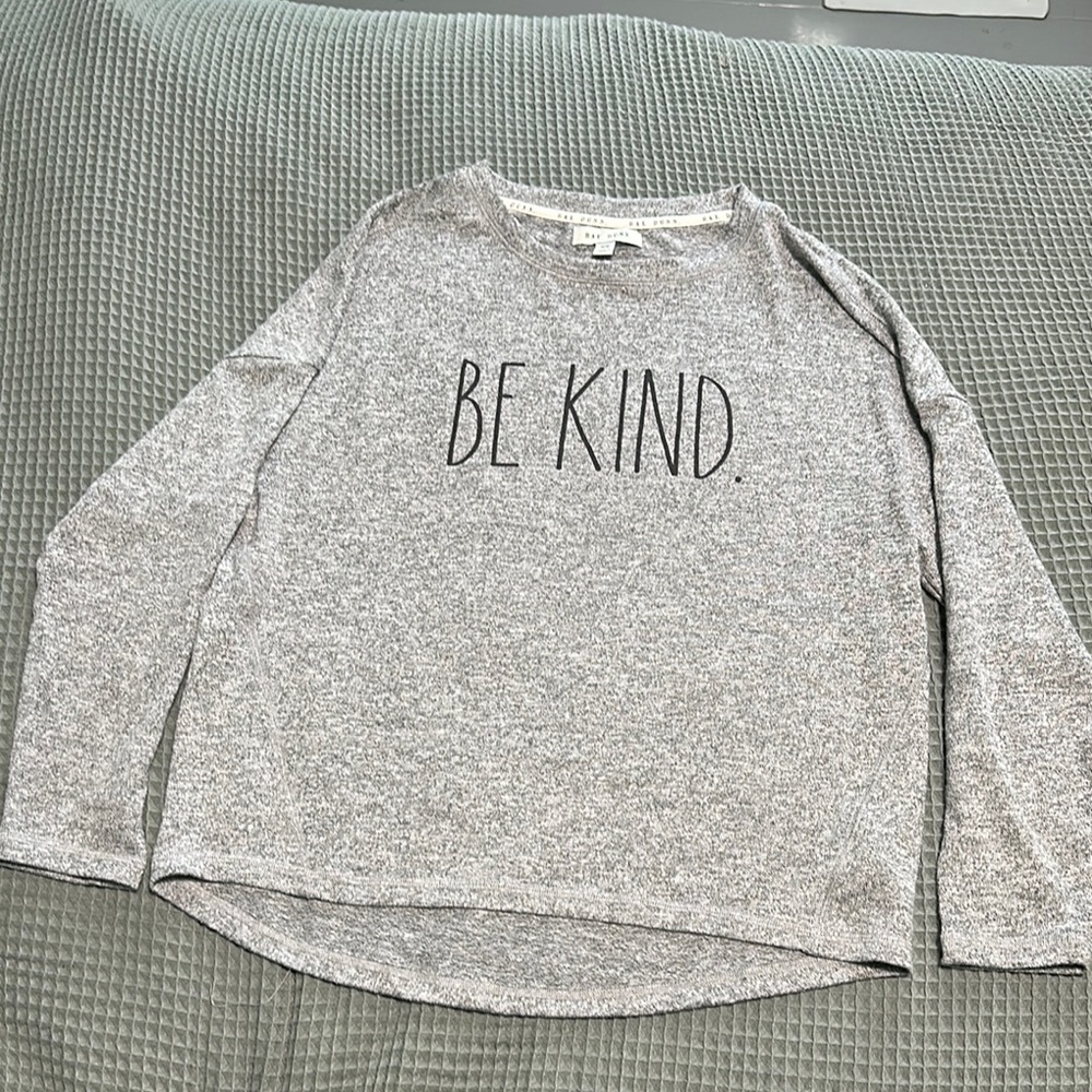 Rae Dunn Gray Long Sleeve Shirt